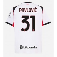 Stroje piłkarskie AC Milan Strahinja Pavlovic #31 Koszulka Wyjazdowej 2025-26 Krótki Rękaw